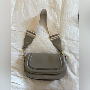 Zara Taupe Crossbody Bag with Beige Strap